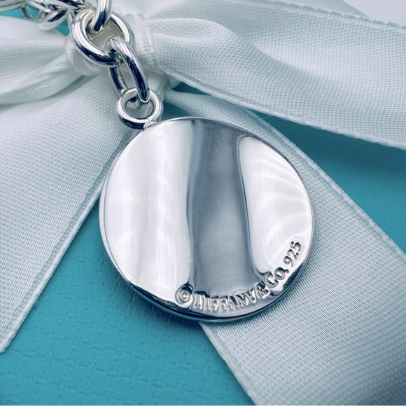 RARE Tiffany & Co. Blue Enamel Wavy Notes Charm Keychain in Sterling Silver - Picture 7 of 10
